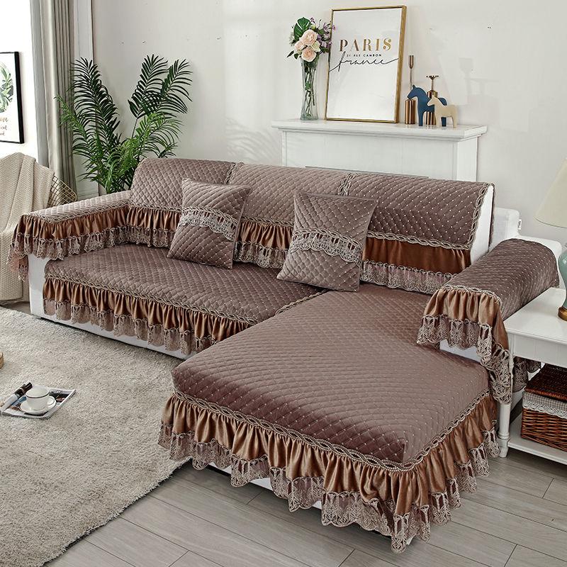 Huse de canapea de lux ușoare pentru sufragerie Prosop de canapea Husă de canapea universală în formă de L Husă de canapea anti-alunecare în stil european