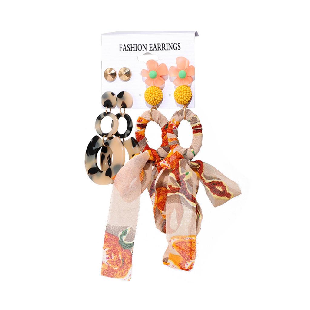 Vibrant Acrylic Ear Jewelry Set Dopamine Earrings Eye-catching Dopamine Statement Earrings Gift for Fashion Woman Girls