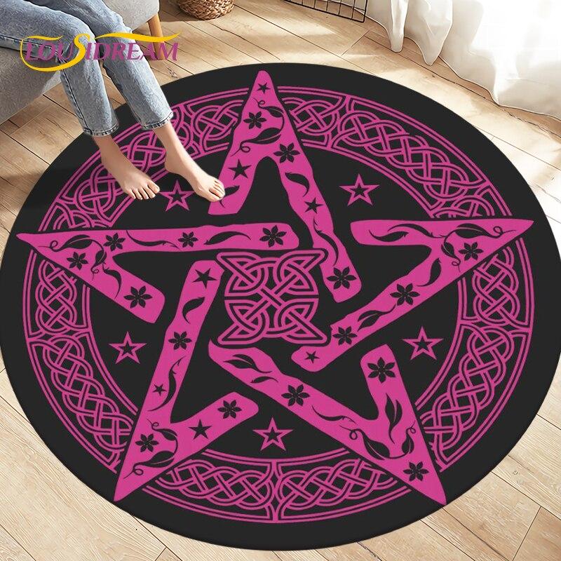 Cartoon Cardcaptor Sakura Magic Circle Area Rug,Round Carpets Rug for Living Room Children's Room,Kids Play Non-slip Floor Mats