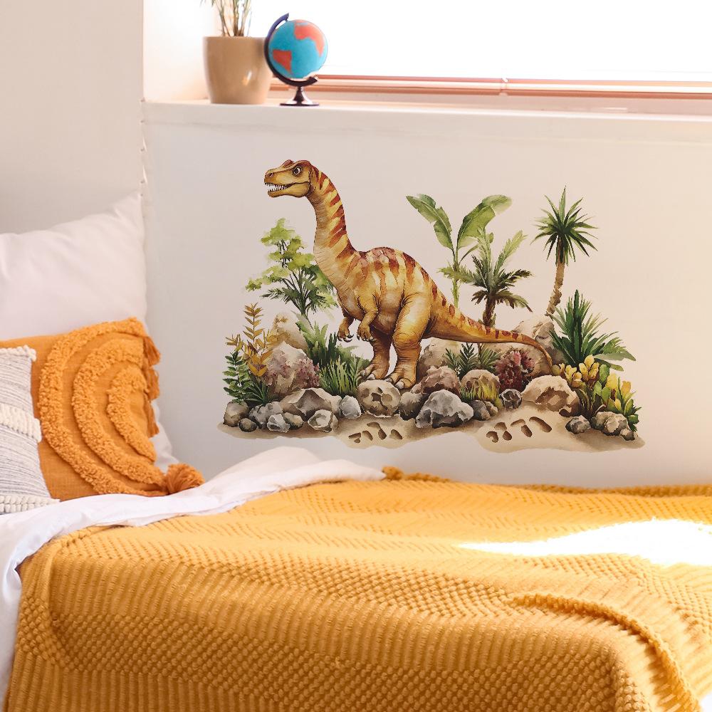 Cartoon Dinosaur Greenery Bedroom Living Room Home Background Beautification Decoration Wall Stickers