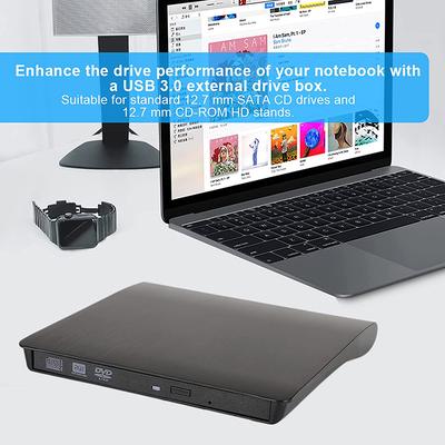 5Gbps 12.7mm External Optical Drives Cases DVD Drive Enclosure Case USB 3.0 Portable CD DVD RW Writer Burner Optical Player