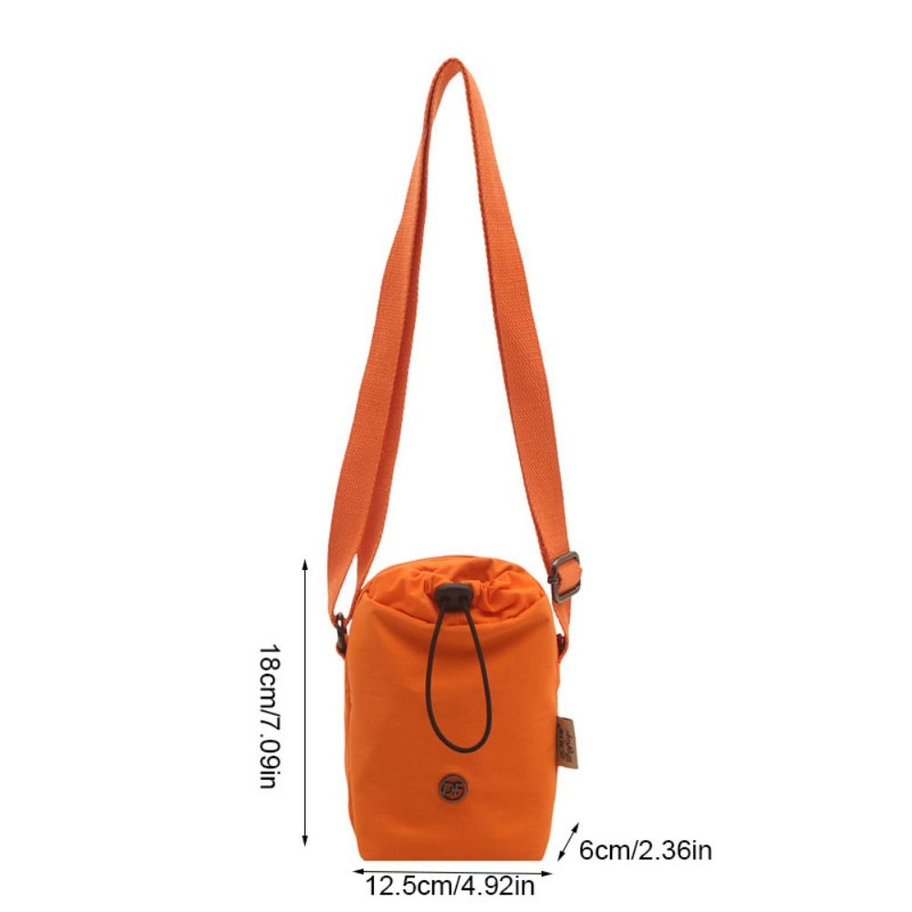 Multifunctional Drawstring Small Square Bag Zipper Water Bottle Bag Single Shoulder Bag  Girls