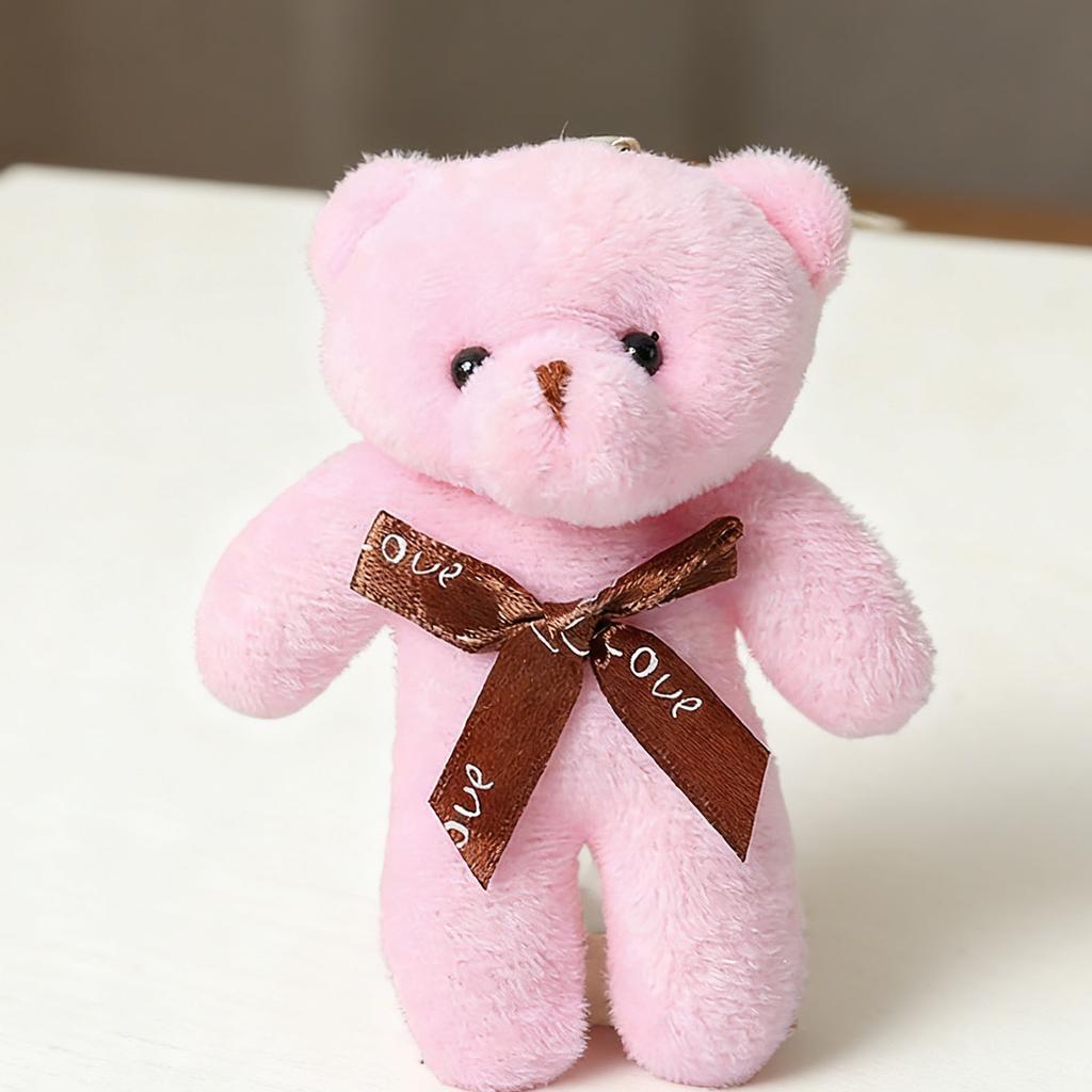 Bear Doll Stuffed Plush Big Head Bear Doll with Bow Tie for Valentine s Day Birthday Wedding
