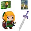 NOVO Conjunto de Blocos de Construção Espada Mestra e Escudo do Link Zelda Desenho Animado Jogos Figura de Ação Modelo de Tijolo Brinquedos para Crianças.(276 peças