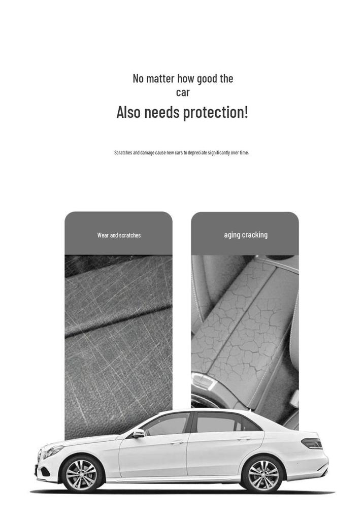 Mercedes Armrest Box Protective Pad Cover for E300, LC2600L, and GLC300L Decoration.
