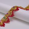 35mm Width Sequin Lace Trim Golden Silver Sewing Braided Lace Lace Trim Ribbon  For Dress Making