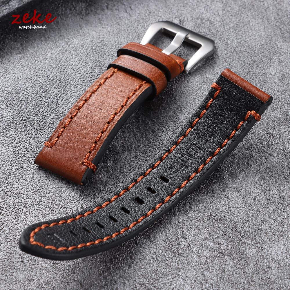 Handmade Stitching Cowhide Watch Strap 20mm 22mm 24mm Business Oil-Waxed Leather Watch Band for Seiko for Omega Wristwatch Bands