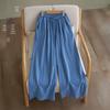 Southeast Asia Plus Size Casual Retro Cotton Linen High Waist Wide Leg Pants