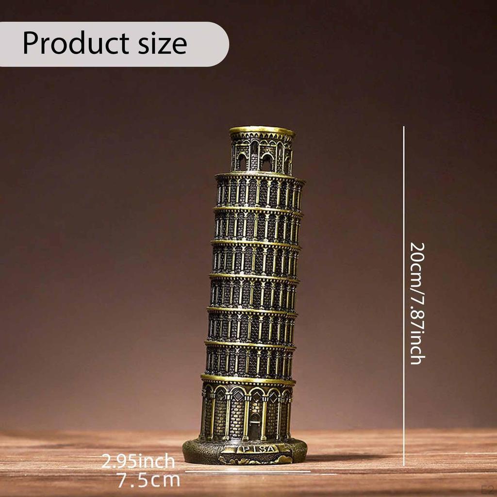 Leaning of Pisa Statue, Home Decor, Sturdy, Building Figurine, Model for Shelves