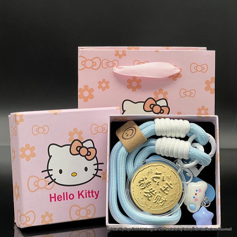 Gold Coin Princess Pendant: Cute 3D Cartoon Lanyard & Keychain Decoration