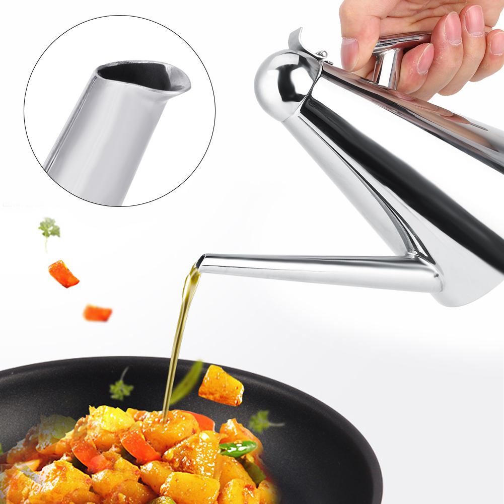 500ml Stainless Steel Oil Pot Dispenser Sauce Vinegar Can Bottle Storage Pot Kitchen Accessories