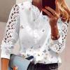 European & American Lace Patchwork Print Women's Shirt