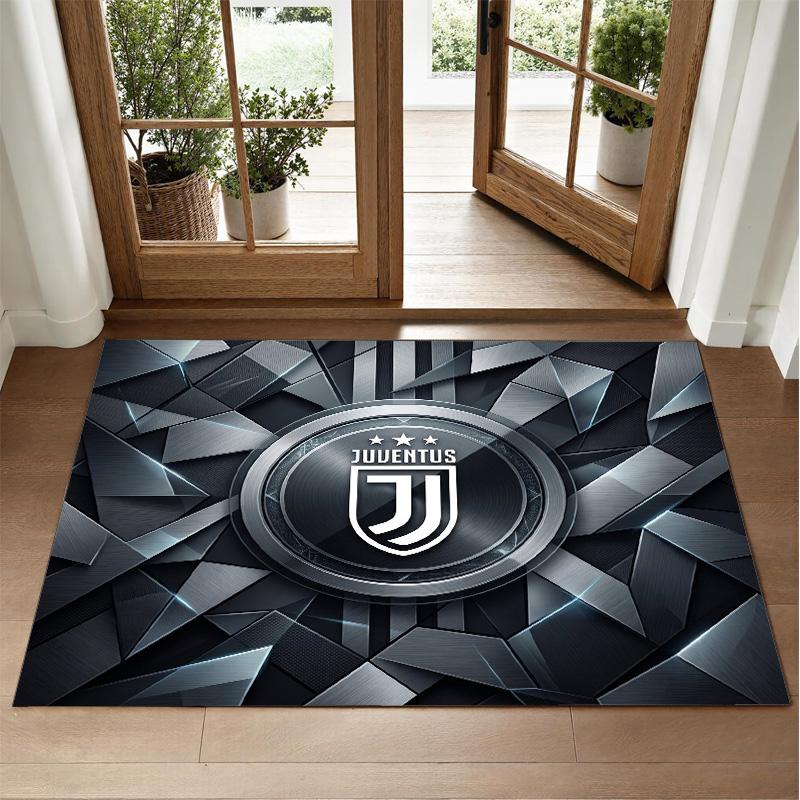 Juventus FC Design Crystal Velvet Rug Soft Decorative Mat for Bedroom Entrance