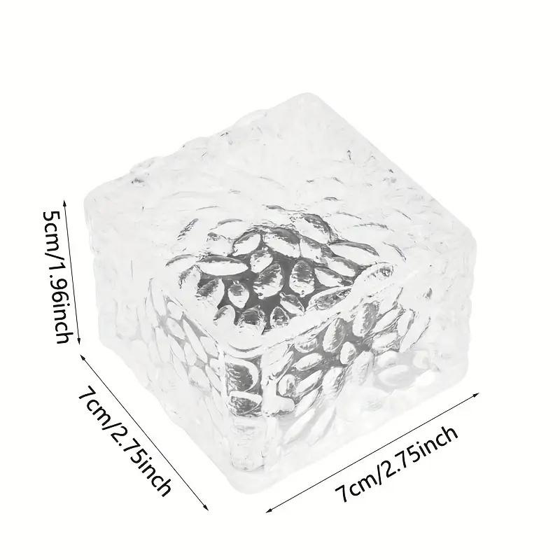 2Pack Solar Glass Brick Light Solar Ice Cube LED Light Crystal Brick Stone Lamp For Garden Courtyard Pathway Patio Pool Decor