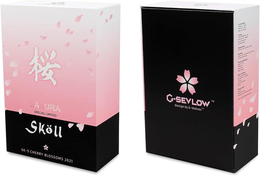 Skoll Mini ACE Sakura 50g Honeycomb Design Ergonomic Wired Gaming Mouse with 3389 PTFE and Detachable Cable SK-S Ultra-Lightweight Sensor, Skates,