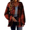 2025 Plaid Teddy Fleece Jacket - Button-Front Cocoon Fit W/ Utility Pockets, Cabin-Ready Sherpa Coat for Errands to Apres-Ski