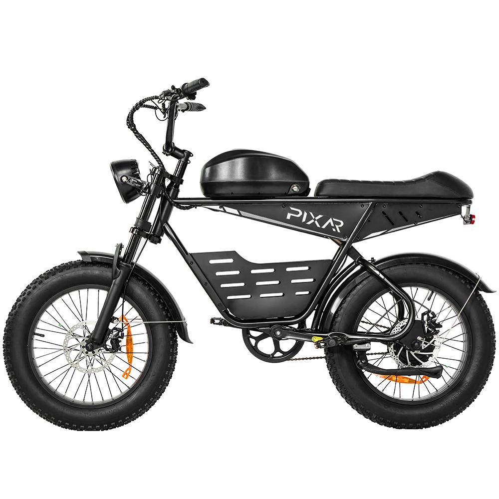 Electric Bike Pixar Super 500W Motor 30AH Max Range 100KM Top Speed 25Km/h Load 120KG 20"x4.0" Black