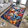 Customizable3D Luxury Dream Butterfly Flower Non-Slip Carpet for Home Living Room Bedroom Sofa Washable Kid Play Area Rug Decor