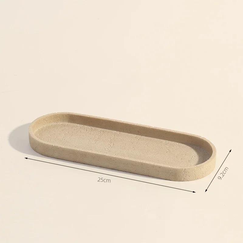 Natürlicher Marmor-Kalkstein Zahnbürstenhalter mit hellgelben Löchern Seifenspender Badezimmerablage Heimdeko Zubehör