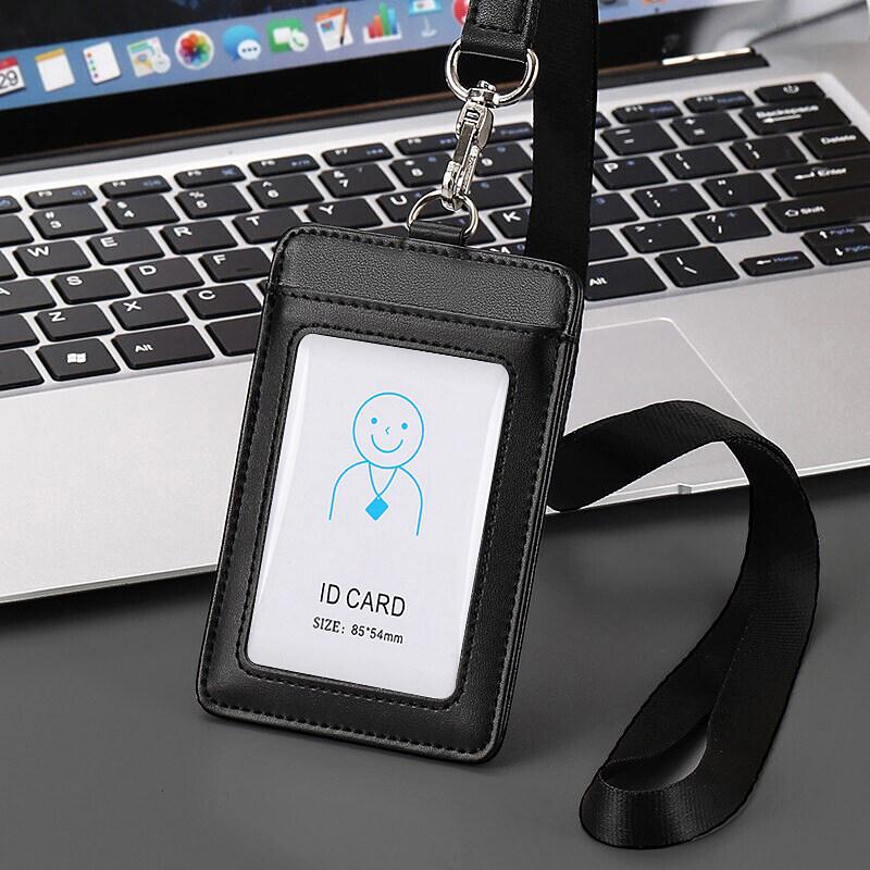 Formal Business 2 Card Slot ID Badge Holder with Lanyard Horizontal and Vertical Styles Suitable for Office and Professionals Cardholders