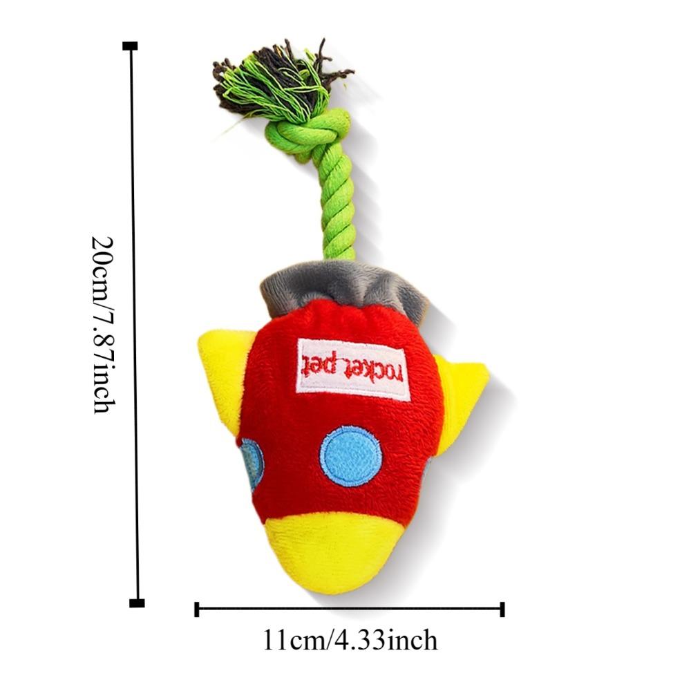 Rocket Shape Pet Dog Sound Plush Toy Plush Dog Chew Toys Cute Dog Interactive Toy  Puppy