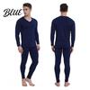 Anti-static Thermal Suit Plush Lined Underwear Set Winter Men 2 Pcs/Set V Neck Seamless Long