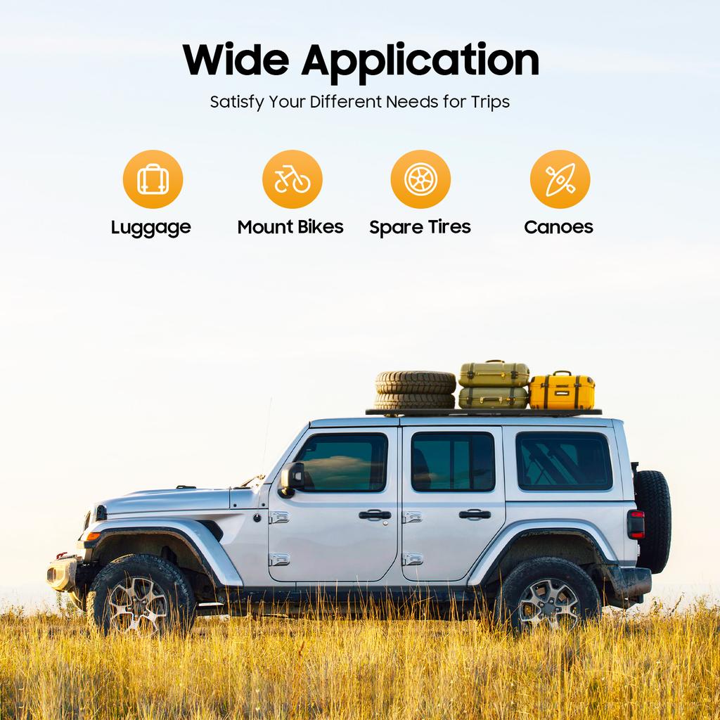 Universal Aluminum Car Roof Top Platform Rack, Luggage Carrier for SUV Truck Van, Direct Mount 150-200kg Capacity Exterior Parts
