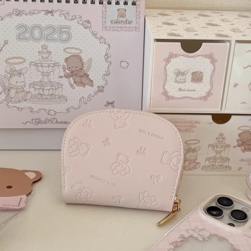 

Очаровательный кошелек с тиснением в виде медведя: Стильный картхолдер-ракушка с несколькими отделениями для карт Standard