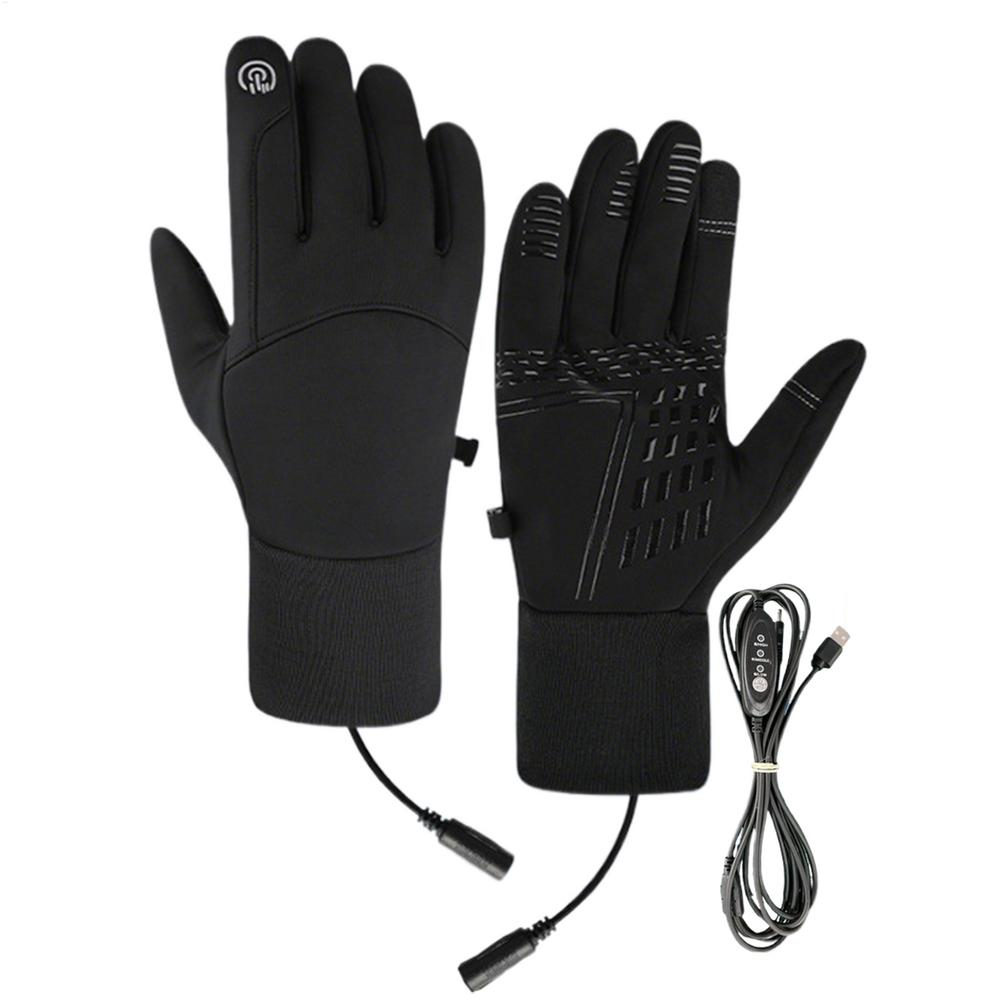 

Electric Heated Gloves Non-Slip Cold Weather Screen Touch Winter Electric Heating Gloves for Skiing Cycling Hiking Commuting Men M чёрный