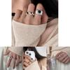 Stylish Black Agate Heart Ring For Women With Simple Elegant Design Adjustable Size