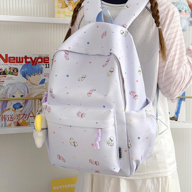 Schoolbag Small Fresh Sweet Soft Girl Backpack Large Capacity Lightweight Weight Casual Backpack Cartoon Cute Schoolbag Schoolgirl
