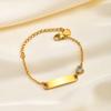 Heart Zircon Kids Bracelet Gold Plated Stainless Steel Adjustable Bangle for Girls Waterproof Toddler Waterproof Birthday Gift