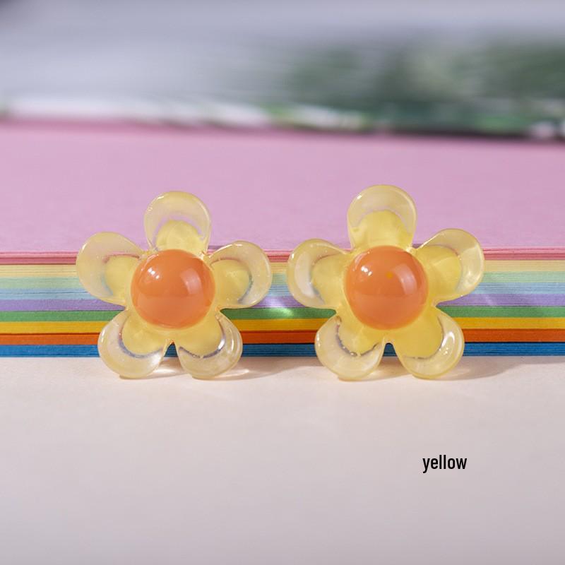 Estojo de Celular Brilhante com Flor de Resina de Cinco Pétalas e Acessórios de Cabelo DIY para Crianças