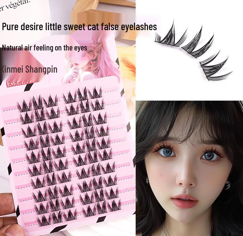 Lazy Trilogy Sunflower False Eyelashes: Pure Wild Fox Series, Little Devil & Small Flame Lower Lashes.