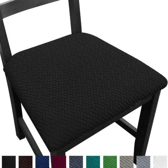 Chair Cover Fashion Check Design High Elasticity Jacquard Spandex Dining Room Chair Seat Cover for Household
