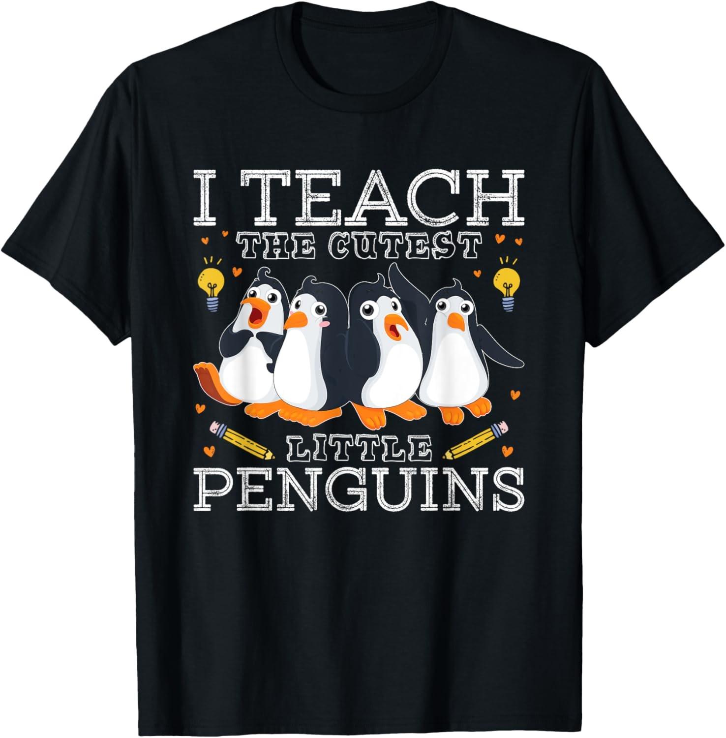 I Teach The Cutest Little Penguins Cute School Teacher Tee T-Shirt S