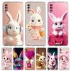 A Cute Rabbit With A Purple Hat Transparent Phone Case for Samsung Galaxy A12 A50 A52 A70 A40 A10 A20 A30 A02 A03S Silicon Shell