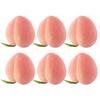 6PCS Artificial Peaches Simulation Peaches Fruits Vivid Props for Home Fruit Shop Supermarket Desk Decoration