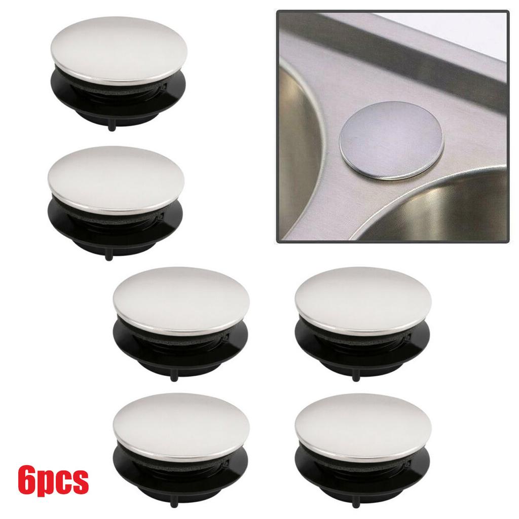 6*Stainless Steel Kitchen Sink Tap Hole Blanking Plug Stopper Basin Cover Set 6*Stainless Steel Kitchen Sink Tap Hole Blanking Plug Stopper Basin Cover Set