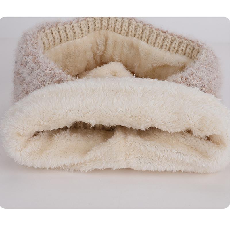 Knitted Mask Scarf All-In-One Hat Winter Velvet Thick Cap Women's Warm Ear Protection Cap