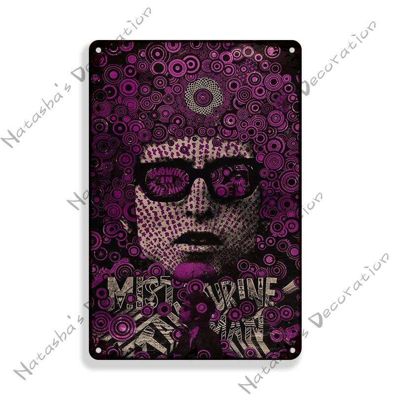 Folk Music Poster Bob Dylan Decorative Sign Rusty Metal Sign Home Bar Cafe Wall Decor Metal Plaque Wall Plate Industrial Decor