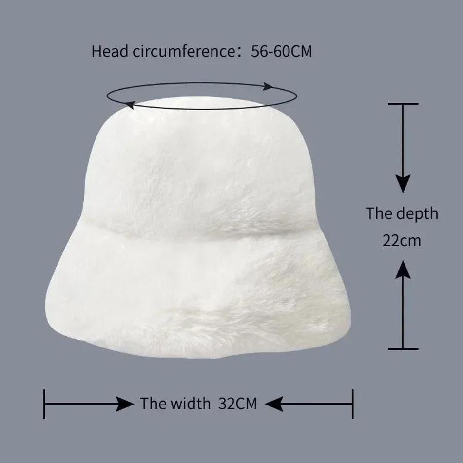 Winter Warm Imitation Mink Fur Fisherman Hat Korean Version Fashionable Versatile Bucket Hat Imitation Rabbit Fur