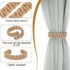 4 Pack Boho Braided Curtain Tiebacks, Farmhouse Rustic Curtain Tie Backs Handmade Light Weight Drapes Holdbacks Flexible Burlap Rope Tie for Home
