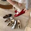 "Spring Cherry" Vintage Gypsy Star Riveted Ballet Single Shoes Women's Spring and Autumn Height Increase Shallow Mouth Mary Jane Shoes