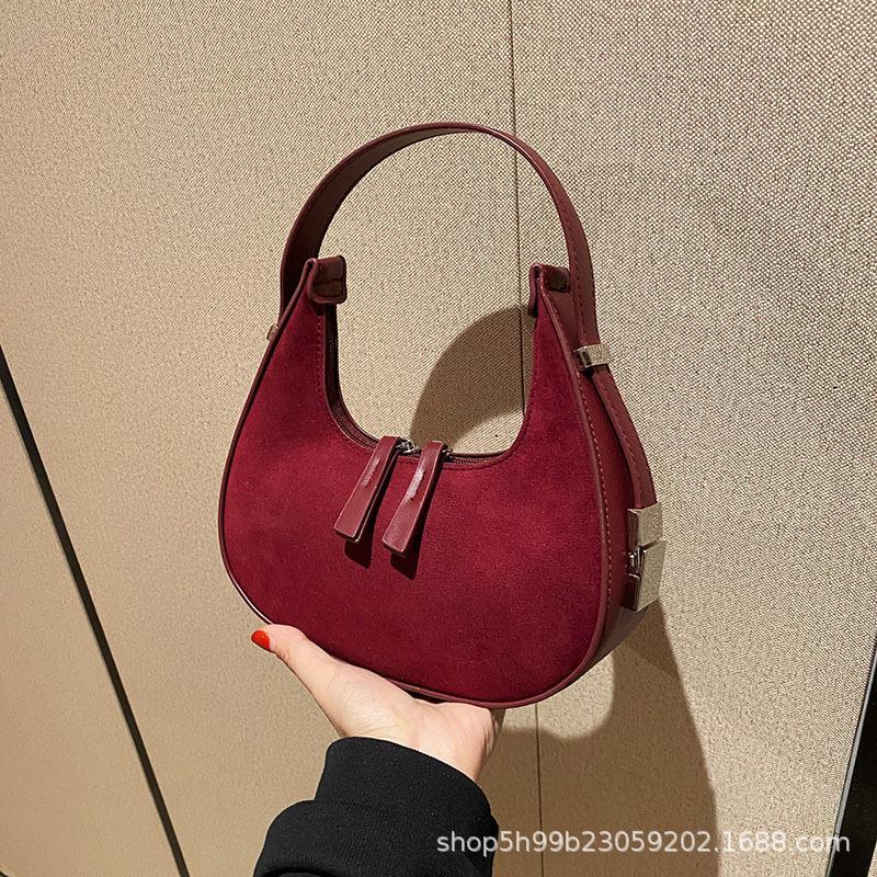 Retro bag women's new fashionable versatile high-end dumpling bag casual matte leather underarm bag