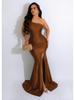 European & American Women's One-Shoulder Slit Evening Gown