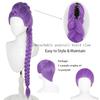 Traje de Caçador de Demônios Rumi Perucas Roxo Peruca Sintética de Trança de Rabo de Cavalo Longo Adereços de Cosplay para Festa de Halloween