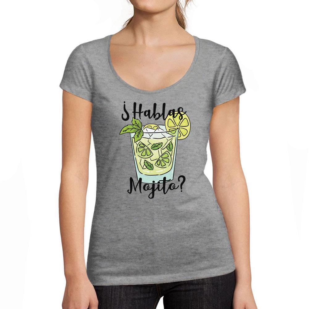 Ultrabasic Tee-Shirt Femme Col Rond Decollete Hablas Mojito