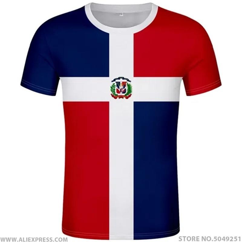 Den dominikanske republikk 3D-trykte T-skjorter for menn kvinner avslappet gate kort ermet topper pustende komfortable utendørssports-t-skjorter