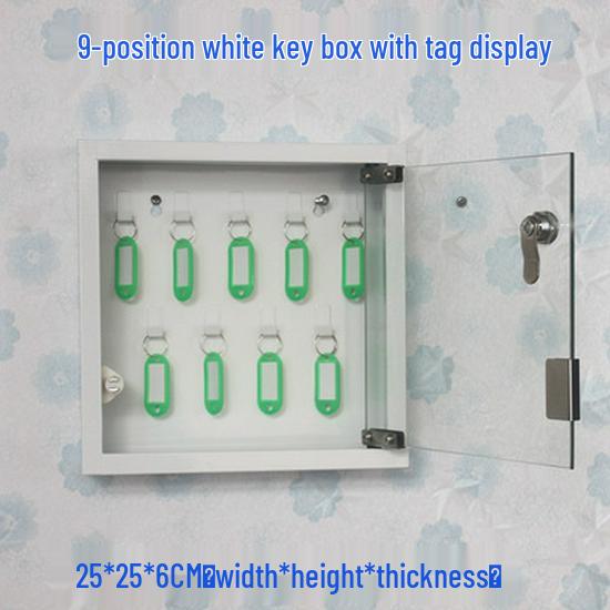 Wall-Mounted Stainless Steel Key Box with Tempered Glass and Lock for Car Key Management